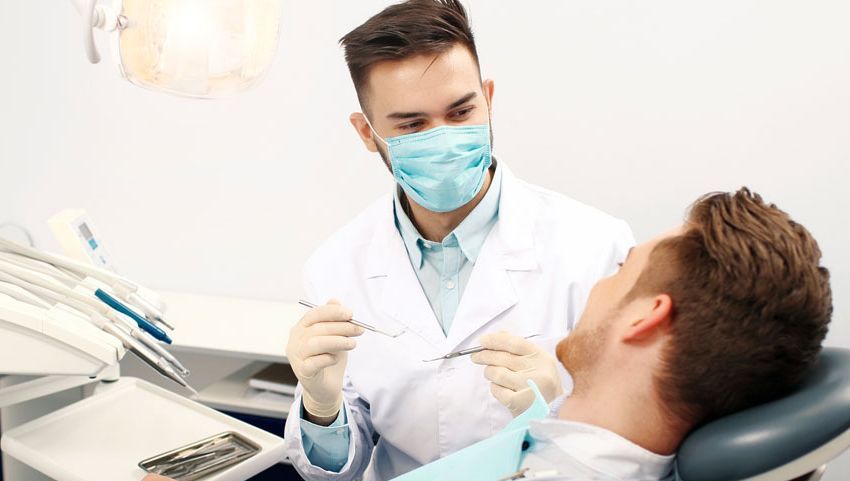 A patient receiving a dental treatment 